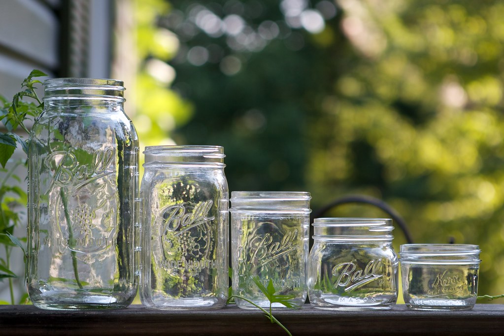Glass storage jars