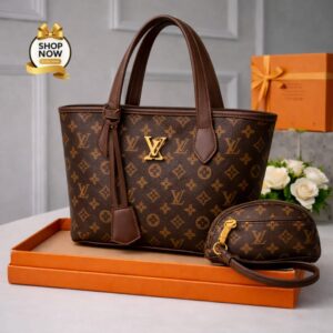 Women’s LV Print Handbag Set With Small Bag Stylish Leatherette Design