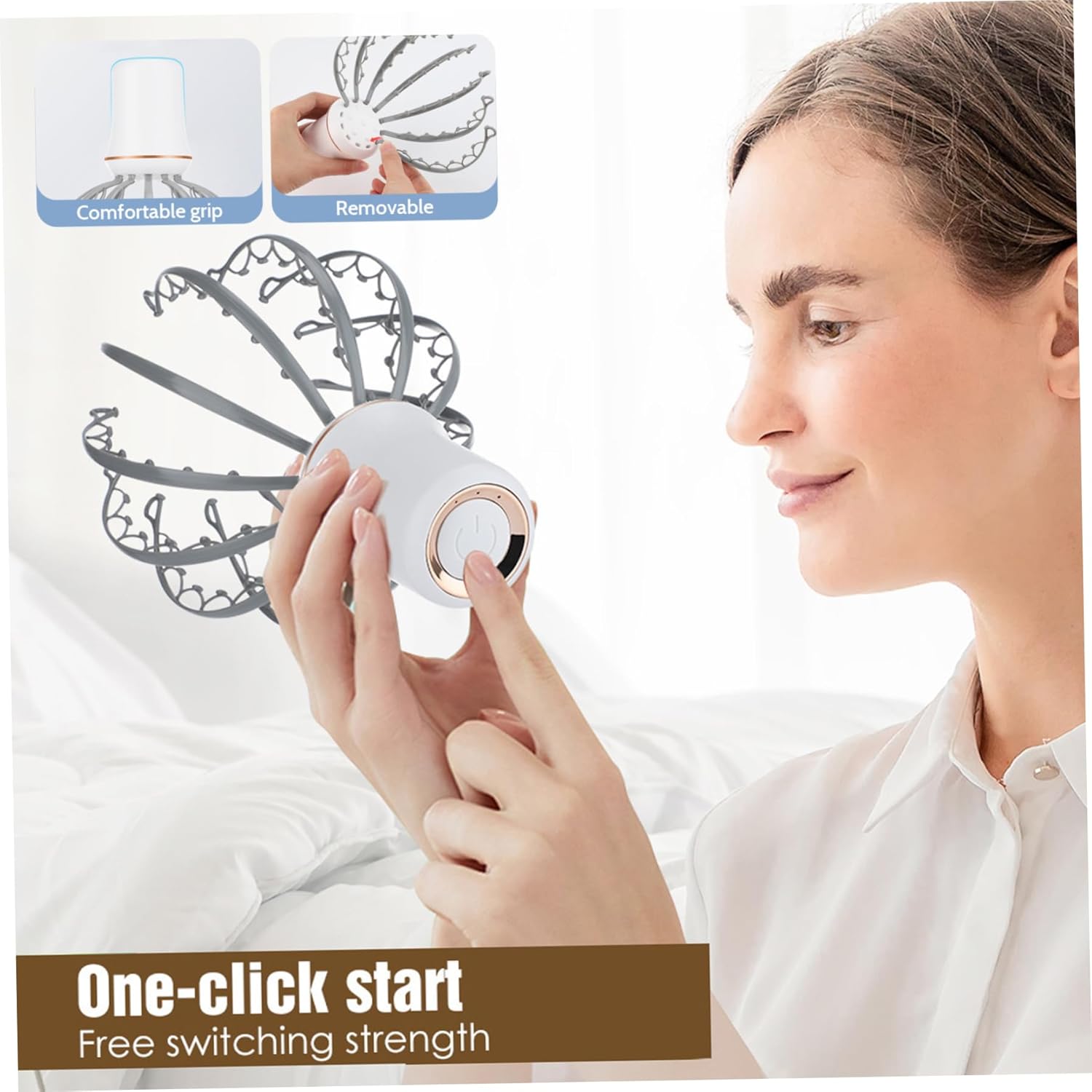 Electric Scalp Massager Octopus Shaped Scalp Massager with 12 Claws 500mAh 3 Mode Scalp Massage Tool with Handle Compact - Image 2