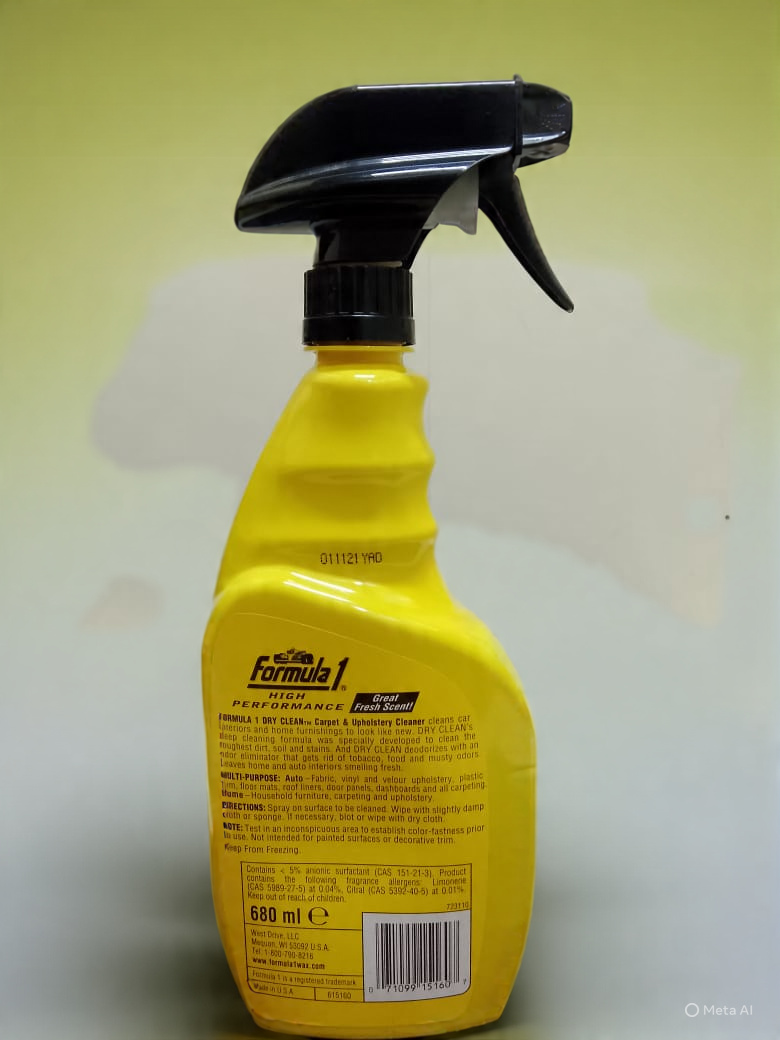 DRY CLEAN FORMULA1 Carpet & Upholstery Cleaner Cleans Car 680 ML - Image 3