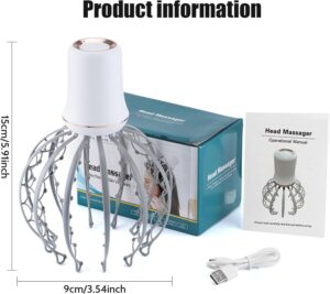 Electric Scalp Massager Octopus Shaped Scalp Massager with 12 Claws 500mAh 3 Mode Scalp Massage Tool with Handle Compact