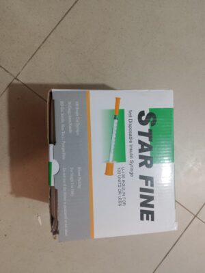 Star Fine Insulin Syringes – 100 Pcs Box | Ultra-Fine Needle, Sterile & Single-Use Medical Syringes