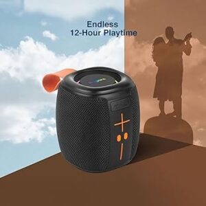KBroad Waterproof Portable Bluetooth Speaker with RGB LED Lights – IPX6 Bass Boost Speaker for Outdoor, Party & Beach Us